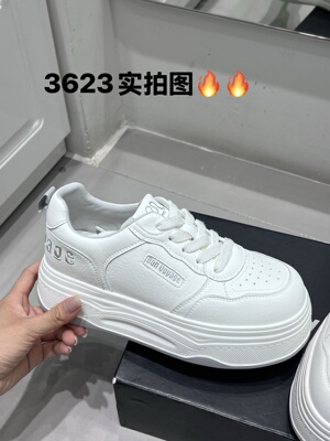 真皮超火爆款韩系百搭小白鞋～X2026新款网红厚底增高5cm时尚板鞋
