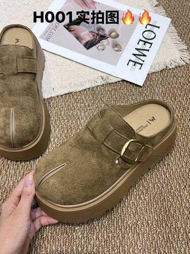 特价引流款～厚底增高7cm复古勃肯鞋轻便网红休闲一脚蹬包头拖鞋