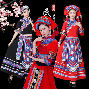 云南苗族服装女少数民族旅拍日常佤族服饰贵州侗族广西壮族演出服