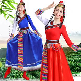表演服卓玛服广场舞长裙套装 藏族舞蹈演出服装 女少数民族西藏水袖