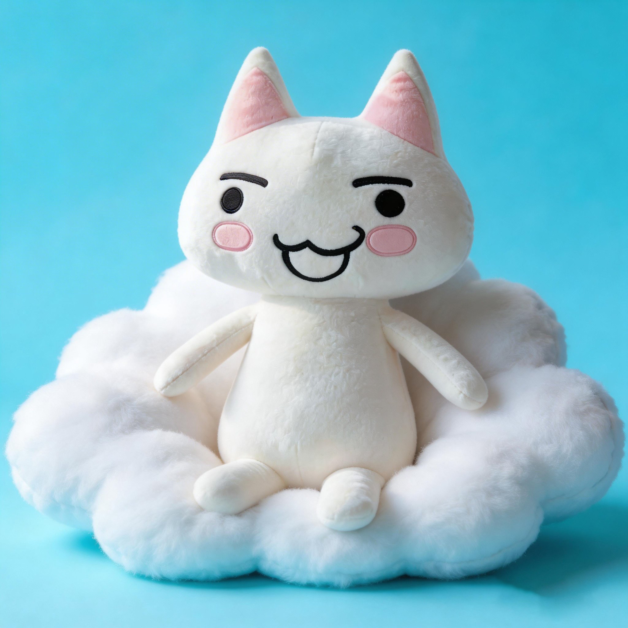 白色多罗猫玩偶可爱表情小猫猫公仔毛绒玩具布娃娃超大号猫咪抱枕