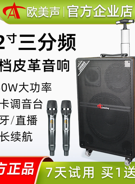 欧美声712V专业三分频唱歌音响进口高端户外k歌演出直播拉杆音箱