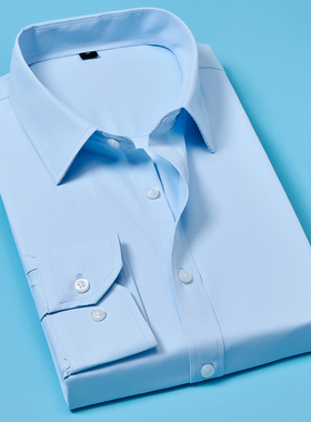 春秋新款男士纯色长袖衬衫韩版修饰打底大码白色商务休闲男衬衣寸