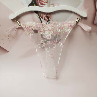 网纱绣花刺绣丁字裤轻复古文艺轻盈仙气甜美仙女风