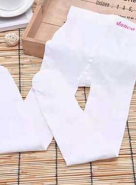 儿童防滑打底袜 女童舞蹈袜中大童天鹅绒春秋连裤袜白色袜子 女