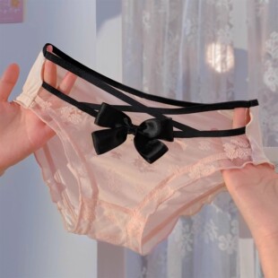 暮光少女~法式甜美网纱女生纯欲镂空系带女士2024新款内裤女纯棉