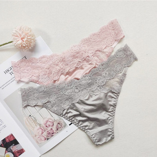 新款中山内裤女士轻奢低腰性感蕾丝丁字裤T裤少女三角裤复古