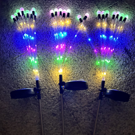 太阳能草坪灯风动萤火虫灯led户外庭院花园插地灯室外防水露营灯