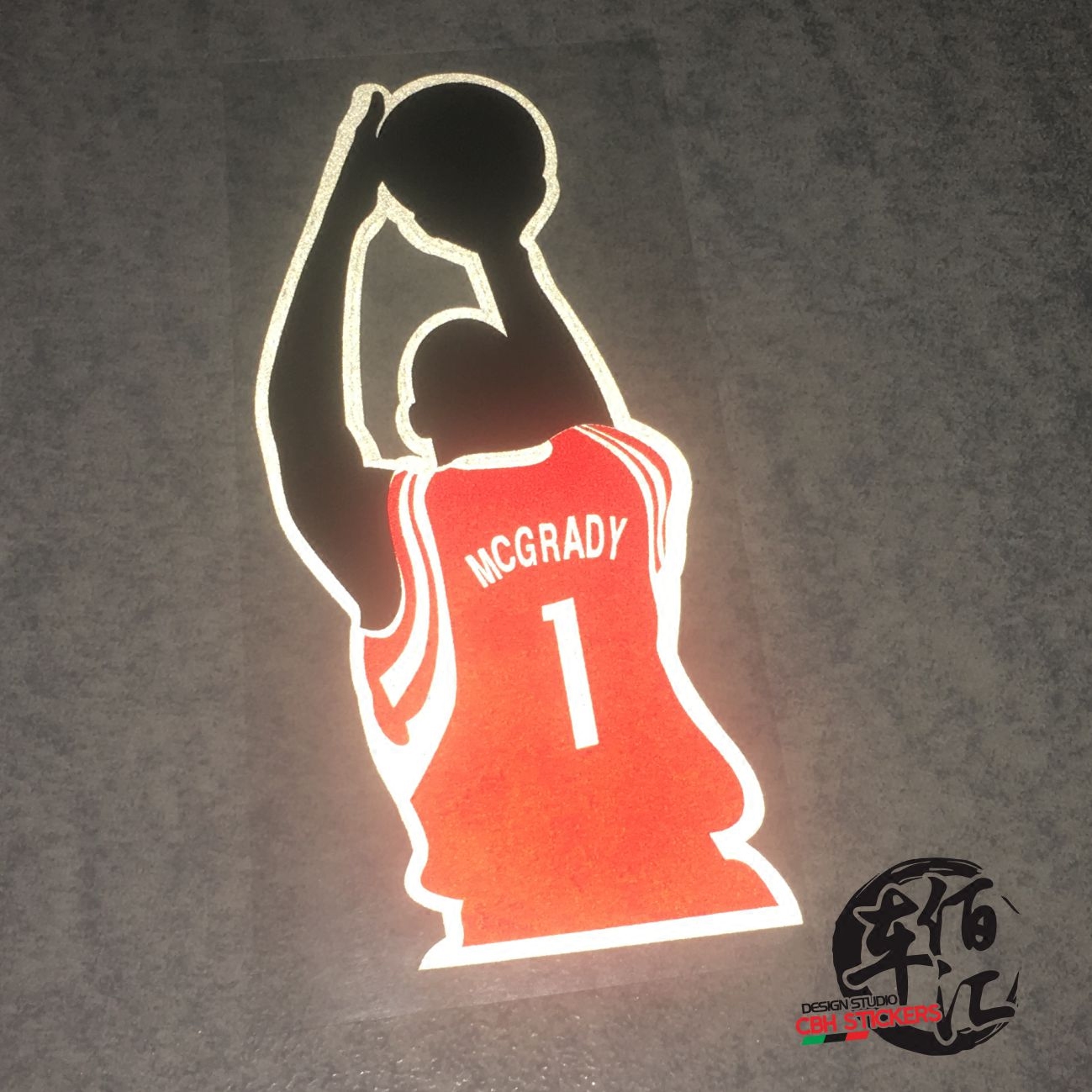 反光车贴nba火箭时期的麦迪跳投
