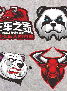 个性霸气红色公牛头熊猫卡车车贴汽车机盖车门车身划痕大号遮挡贴