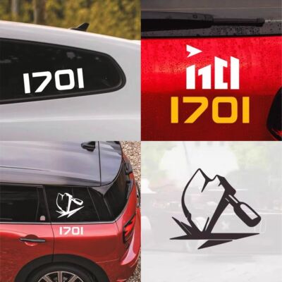 1701车贴高级感汽车贴纸后窗摩托车电动车贴纸标志防水防晒反光贴