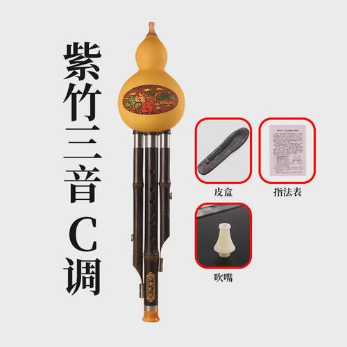紫竹葫芦丝调音可拆卸民族乐器初学者演奏型葫芦丝c调降b三葫芦丝
