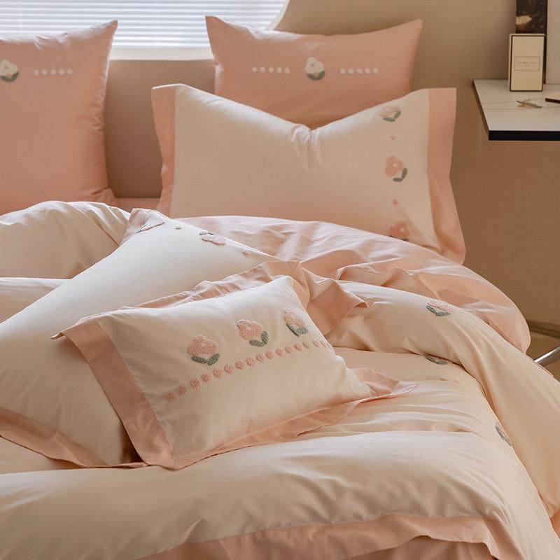 ins风100支全棉长绒棉四件套高级感春夏被套纯棉床单床笠床上用品,床上用品,床品套件/四件套/多件套,淘宝优惠券,粉丝福利购,淘宝优惠卷