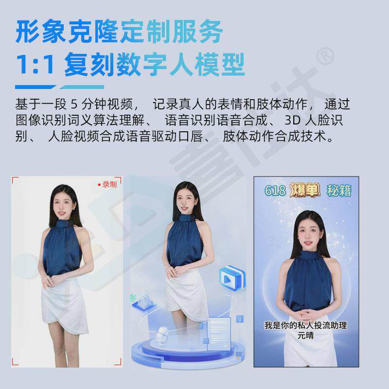 AI数字人智能一体机语音对话自助交互广告机真人克隆导购导览机