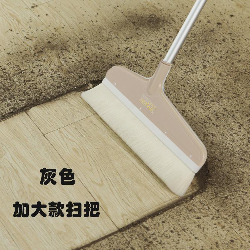 ali6大款加羊毛扫把簸箕套装组合木地板软毛扫帚头发铝合金梳齿带