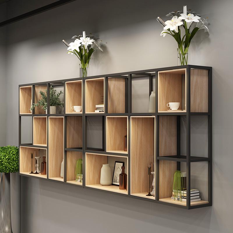 铁艺墙上置物架工业风多层书架实木墙面壁挂餐厅装饰loft架子储物