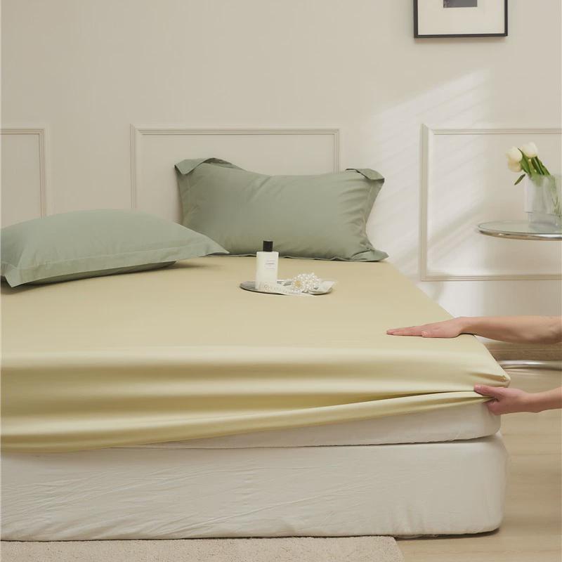 简约支100纯色长绒棉床笠单件床单被套防尘床垫保护罩枕套一对