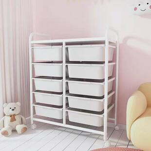儿童书架可移动收纳收纳架阅读架多层杂志绘本架落地式书架置物架