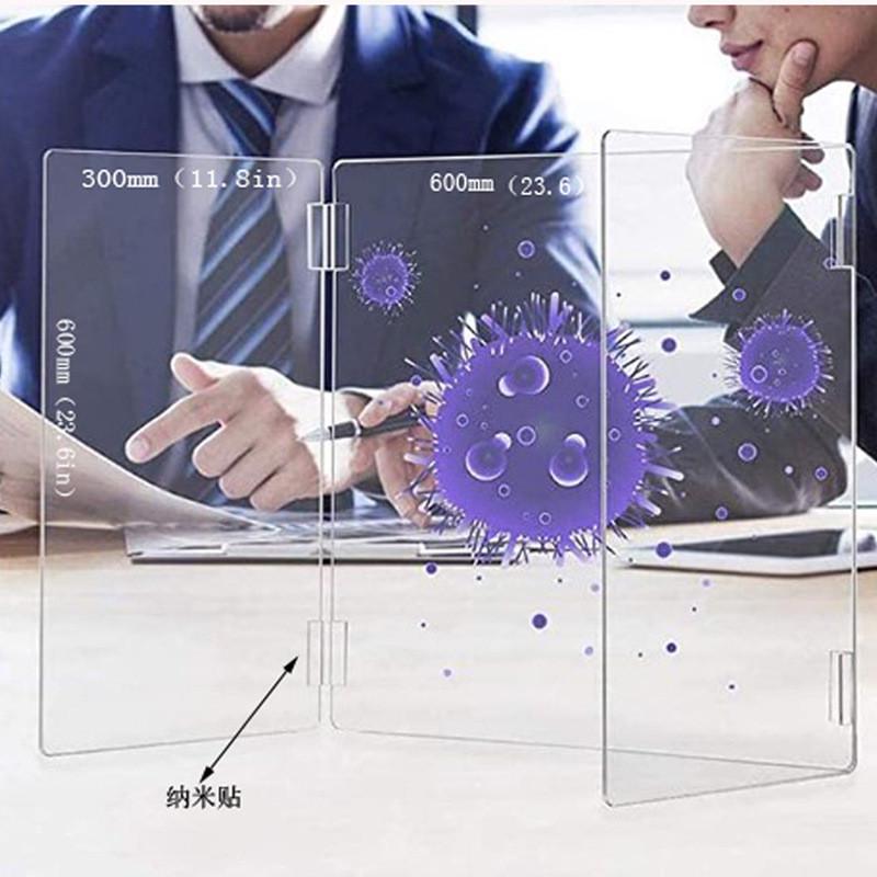 学校挡板透明隔离pmma塑料板折叠亚克力课桌面防飞沫防护板