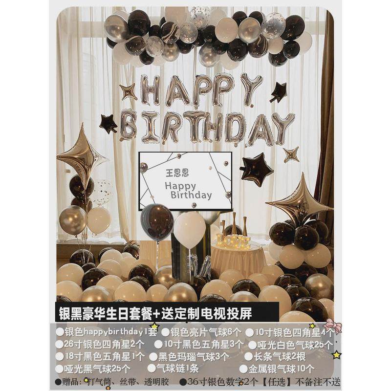 网红生日快乐气球派对18岁成人礼女孩男孩场景布置枯背景装饰用品,节庆用品/礼品,气球,淘宝优惠券,粉丝福利购,淘宝优惠卷