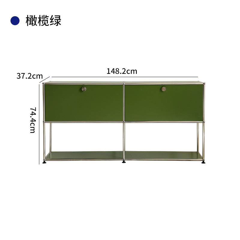 中古柜不锈钢斗柜模块组合柜家用落地边柜网红ins现代简约餐边柜