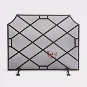 简约铁艺落地客厅壁炉屏风隔断镂空带网火炉围栏暖气片防火防烫架