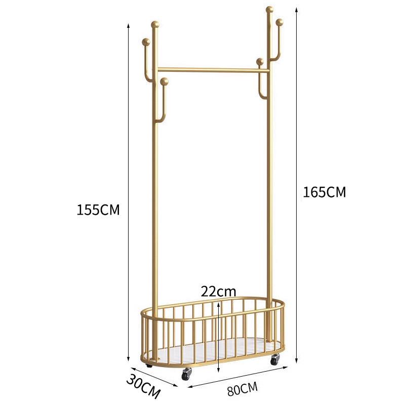 衣架落地卧室挂衣架轮移动带可家用客厅网红轻奢晾衣架简易衣帽架