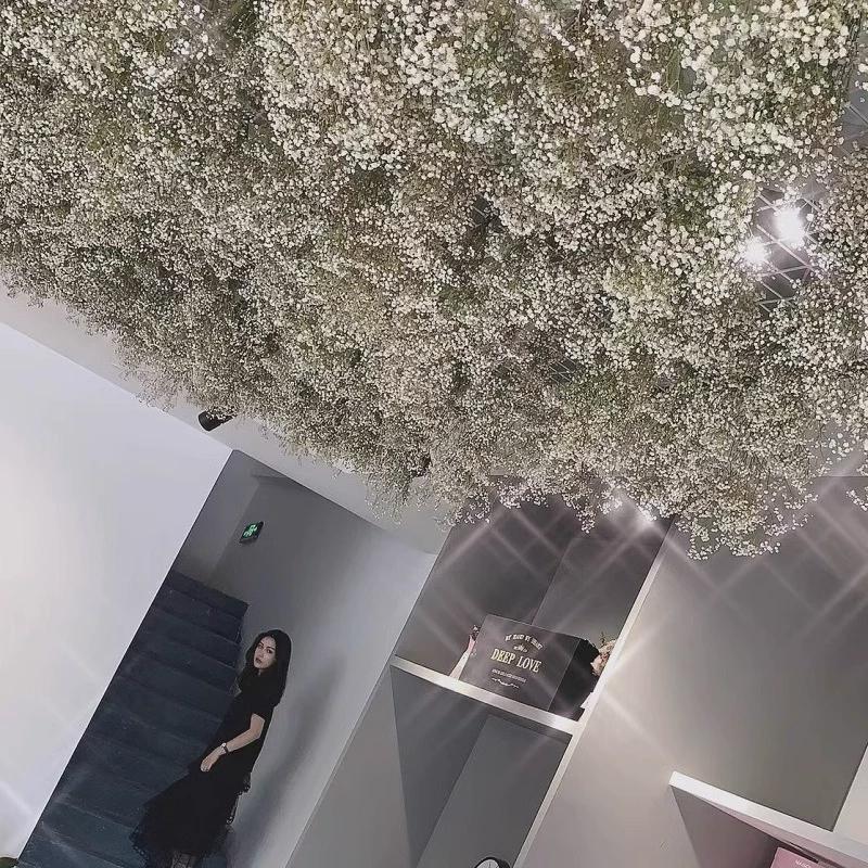 餐厅仿真植物天花板绿植吊顶装饰遮丑酒吧顶部网红婚礼花艺吊挂