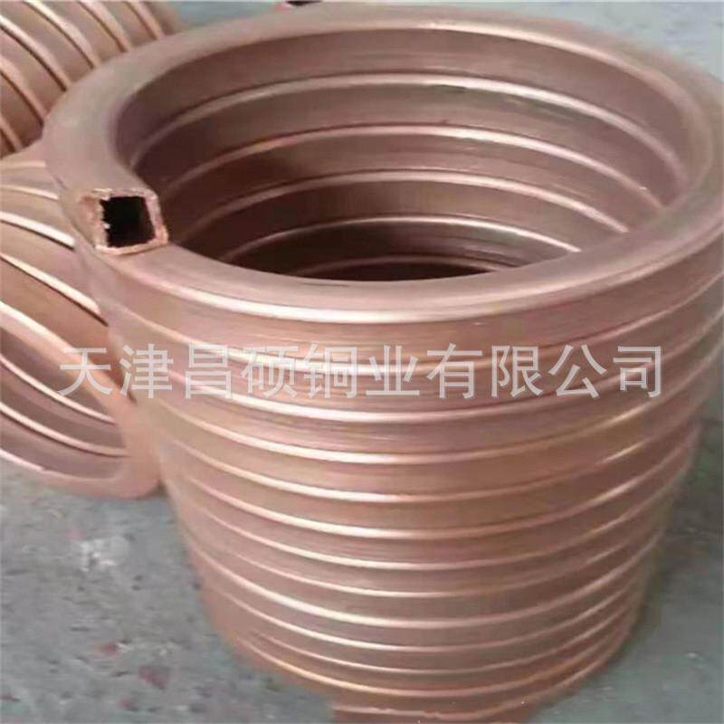 加工紫铜方管tp2脱脂铜方盘管电炉设备用换热器渗漏过水不铜管