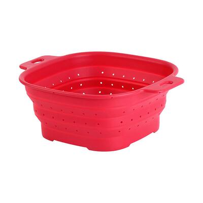 菜篮沥水篮洗菜盆厨房家用多功能洗水果蔬折叠伸缩硅胶折叠滤水篮