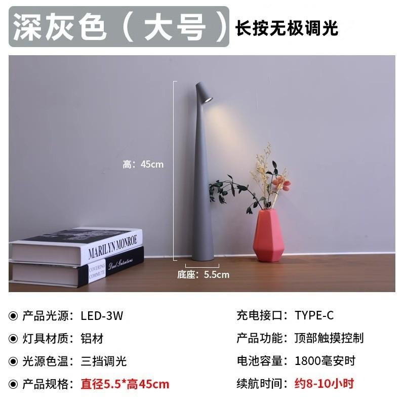 充电触摸台灯小夜灯简约创意书桌床头高级感装饰高富帅台灯