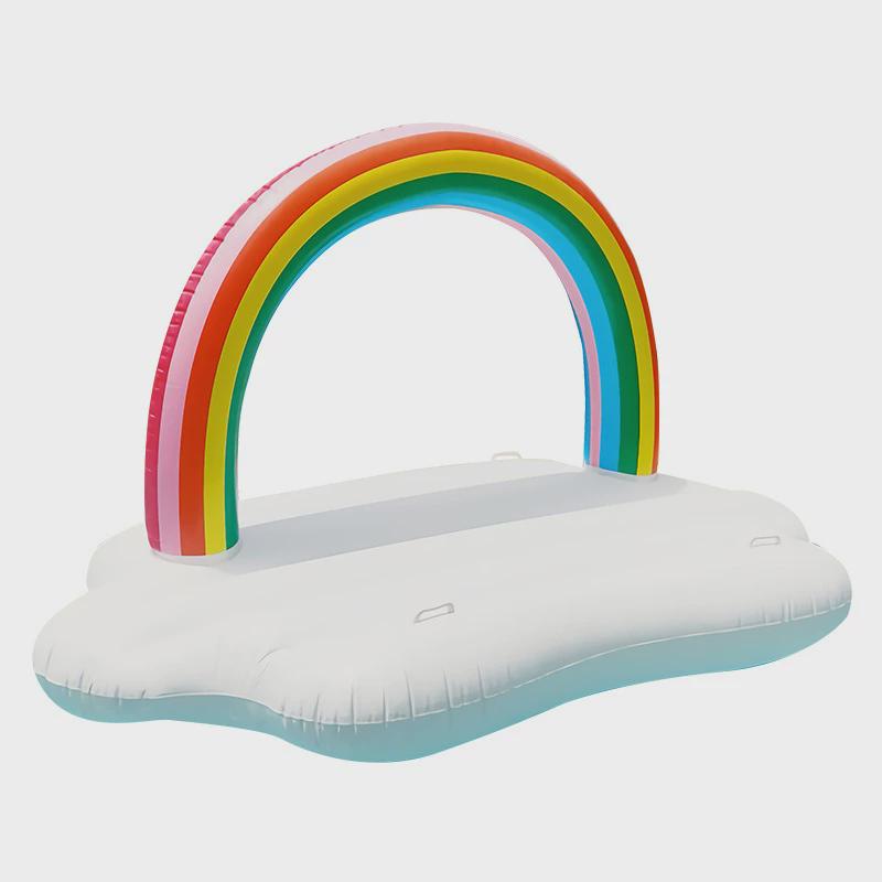 超大加厚网红彩虹岛水上浮床浮水上气垫充气排漂浮躺椅游泳圈