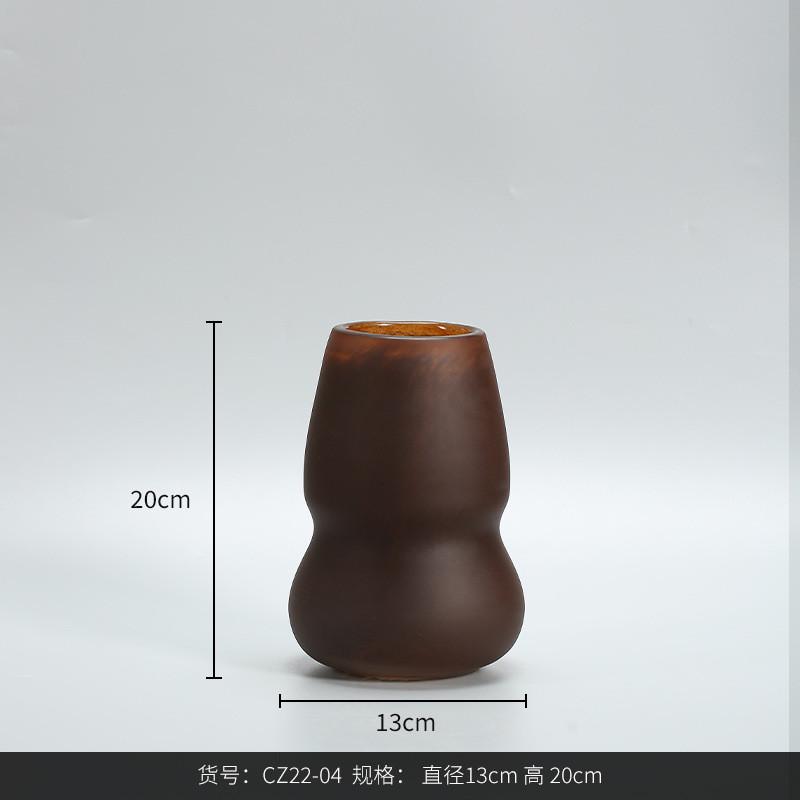 bestwest玉质葫芦形大肚玻璃设计师家居花瓶摆件装饰品水培花瓶