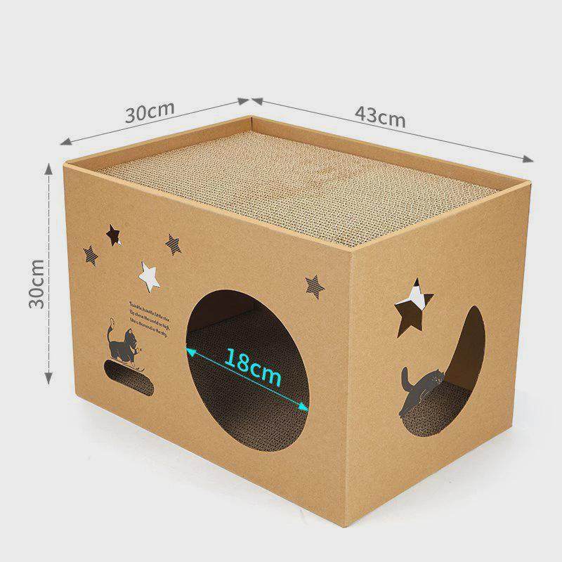 双层猫咪纸箱屋瓦楞纸猫窝猫抓板窝耐磨不掉屑一体猫房子磨爪大号,宠物/宠物食品及用品,猫抓板,淘宝优惠券,粉丝福利购,淘宝优惠卷