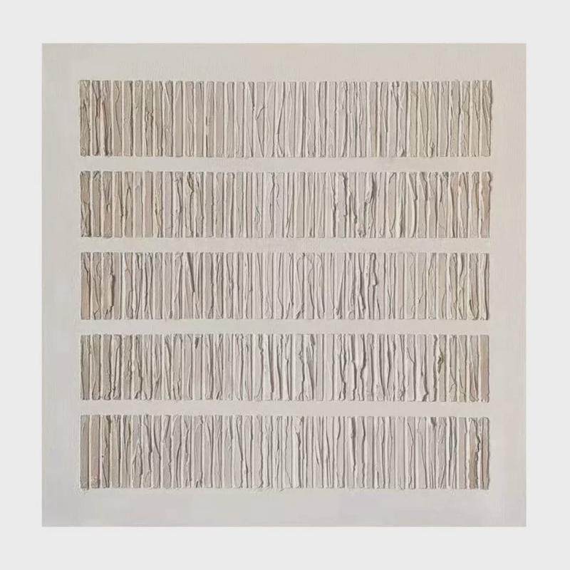 定制现代侘寂风手绘极简客厅装饰画奶油立体简约抽象油画挂画