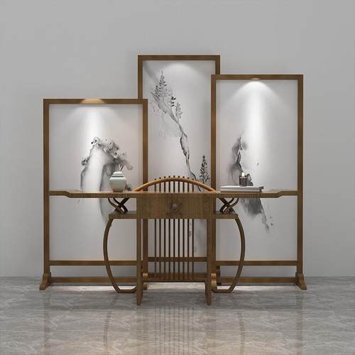 酒店移动隔断墙批发 展厅办公客厅隔断实木格栅入户遮挡隔断屏风