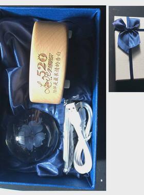 水晶球音乐盒制作水晶球送摆件七色彩灯水晶内雕礼品内雕家人朋友