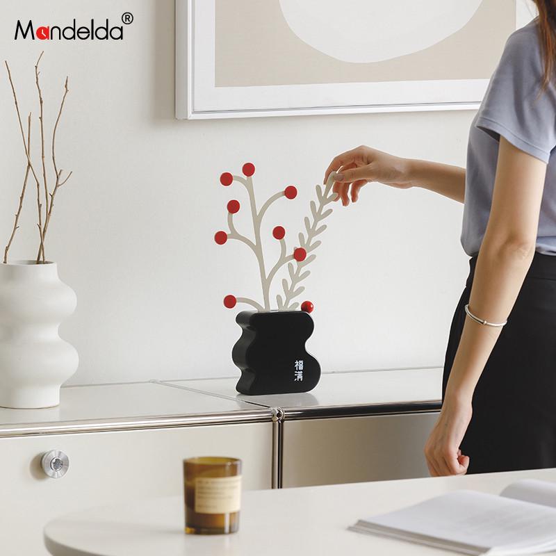 满得达客厅卧室电视柜饰品家居桌面玄关仿真花装饰摆件轻奢高档