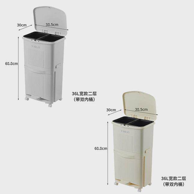 厨房垃圾桶家用值高颜大号ins风多功能带盖客厅卫生间分类垃圾桶