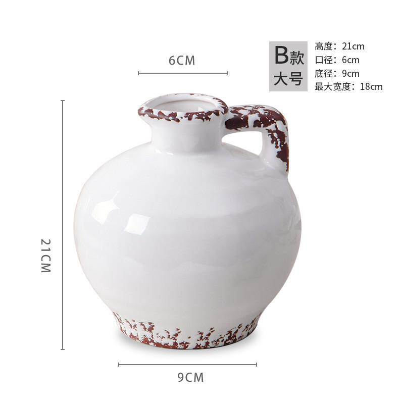景德镇陶瓷花瓶工艺品美式欧式复古做旧花瓶花插批发摆件装品瓶子