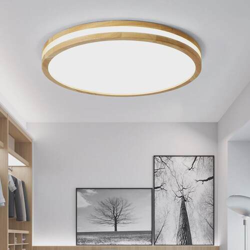 原木led吸顶灯灯具客厅卧室餐厅房间阳台简约现代北欧实木质日式
