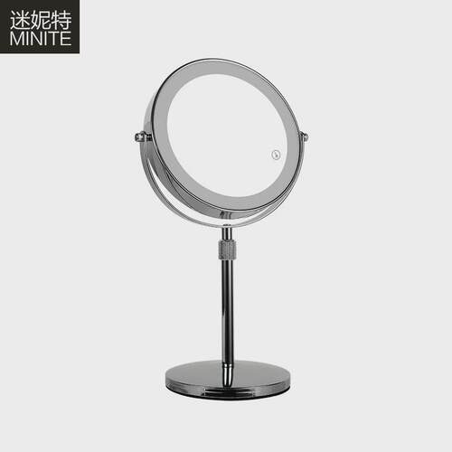 led化妆镜台式镜子带灯补光可充电三色光触摸美容梳妆便携桌面
