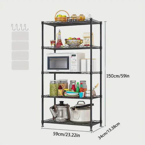 厨房置物架落地货架多层可调层高微波炉烤箱收纳家用储物架子