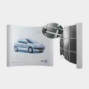 广告宣传活动展会磁吸拉网架曲面型展架户外新闻发布招待会背景架