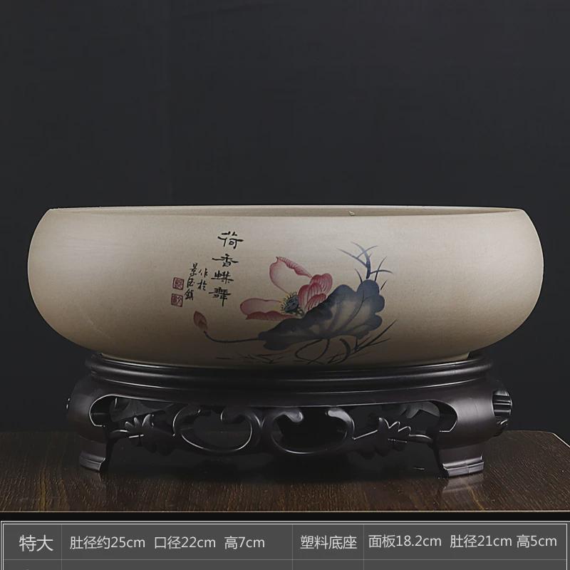 哥窑碗莲水仙专用水培花盆陶瓷大口径桌面阳台一叶莲水养植物容器