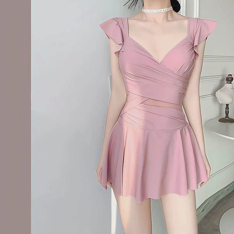 连体游泳衣女款2024新款微胖女孩遮肉高级感纯欲风粉色大码泡温泉,运动/瑜伽/健身/球迷用品,连体泳衣,淘宝优惠券,粉丝福利购,淘宝优惠卷