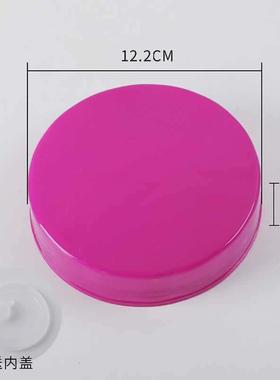 密封罐玻璃瓶泡酒玻璃瓶紫色盖子泡菜坛子空瓶子方格梅酒瓶内外盖