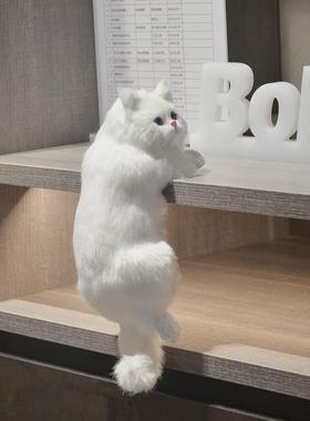 仿真小猫咪宠物家居摆件生日礼物手工艺品创意电视沙发拐角挂猫