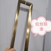 iyr7玻璃门拉手不锈钢加厚地弹门把手黑色玫瑰金金钛有无框门拉手