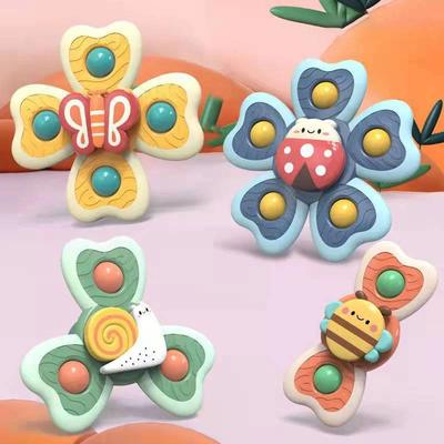 Suction Cup Spinning Top Toys, Insects Sucker Spinner Toys F